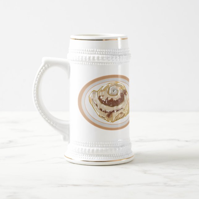 Cinnamon roll cartoon illustration  beer stein (Left)