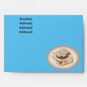 Cinnamon roll cartoon illustration envelope