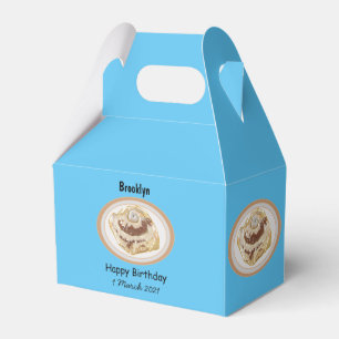 Cinnamon roll cartoon illustration favor box