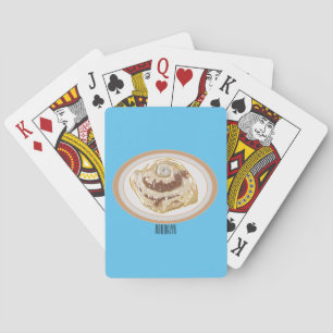 Cinnamon roll cartoon illustration playing cards