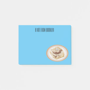 Cinnamon roll cartoon illustration post-it notes