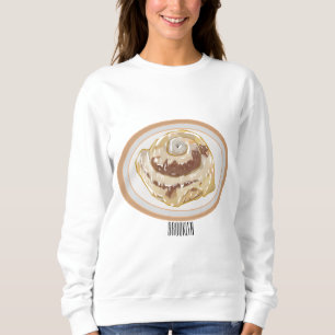 Cinnamon roll cartoon illustration sweatshirt
