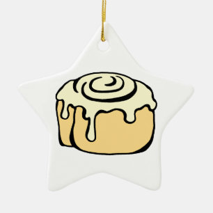 Cinnamon Roll Honey Bun Cartoon Design Funny Ceramic Ornament