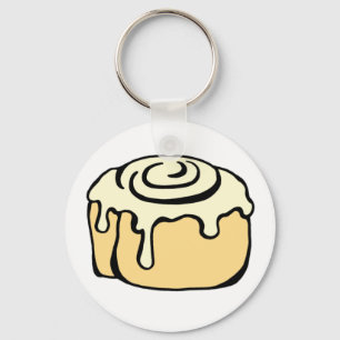 Cinnamon Roll Honey Bun Cartoon Design Keychain
