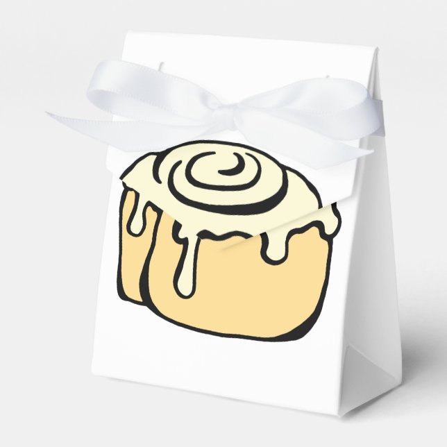 Cinnamon Roll Honey Bun White Cartoon Design Cute Favor Box (Front Side)