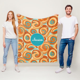 Cinnamon roll Mosaic Colourful Personalized Patter Fleece Blanket