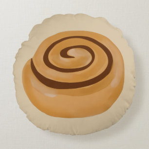Cinnamon Roll  Round Pillow