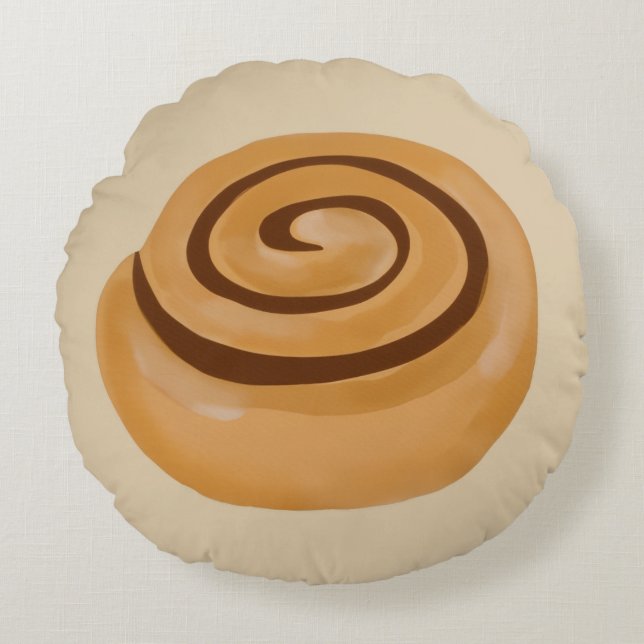 Cinnamon Roll  Round Pillow (Front)