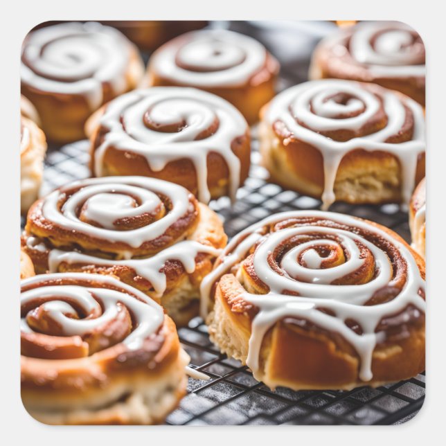 Cinnamon Roll Square Sticker (Front)