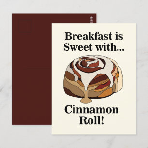 Cinnamon Roll Sweet Bun Bakery Postcard