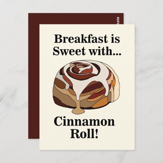 Cinnamon Roll Sweet Bun Bakery Postcard (Front/Back)