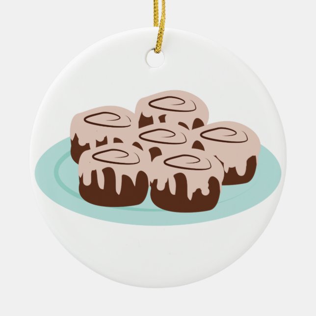 Cinnamon Rolls Ceramic Ornament (Front)