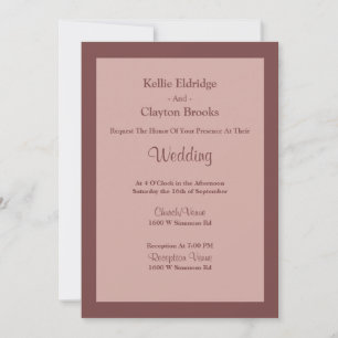 Cinnamon Rose Framed Wedding Invitation