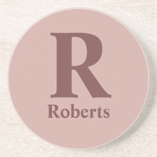 Cinnamon Rose Initial/First/Family Name Coaster