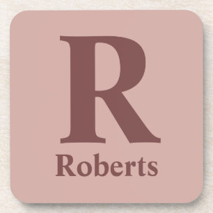 Cinnamon Rose Initial/First/Family Name Coaster