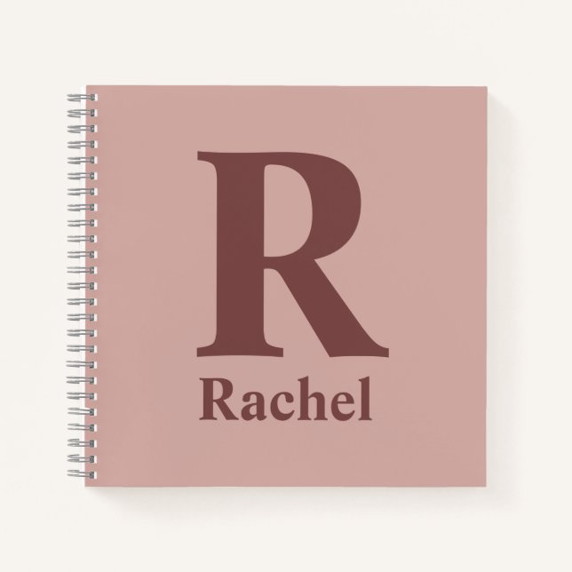 Cinnamon Rose Initial/First/Family Name Notebook (Front)