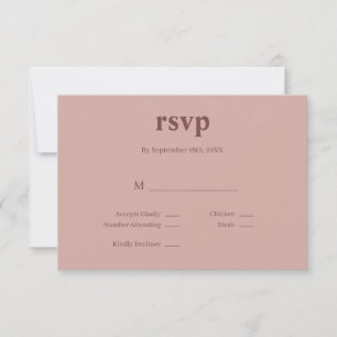 Cinnamon Rose moderne Type Mariage carte RSVP