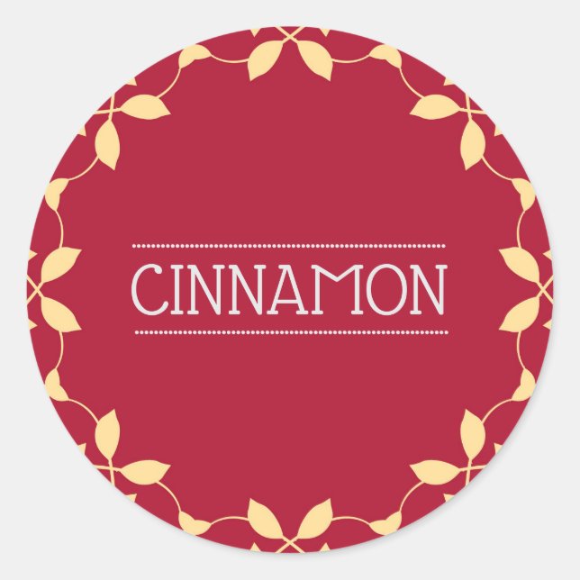 Cinnamon Spice Jar Stickers Red (Front)