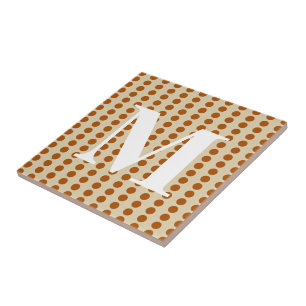 Cinnamon Spice Moods Dots with monogram Tile