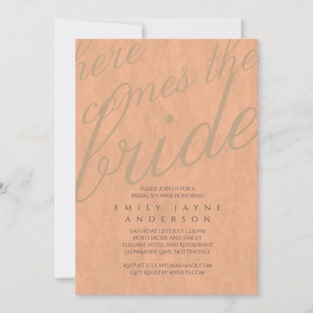 Cinnamon Spice Typography Bridal Shower Modern Invitation (Front)