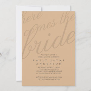 Cinnamon Spice Typography Bridal Shower Modern Invitation