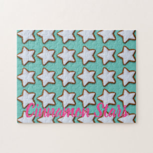 Cinnamon Star Cookies Pattern Christmas and Xmas Jigsaw Puzzle