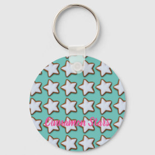 Cinnamon Star Cookies Pattern Christmas and Xmas Keychain