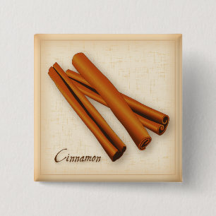 Cinnamon Sticks Spice 2 Inch Square Button