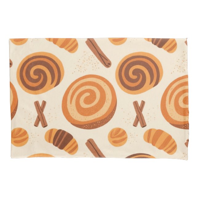 Cinnamon Swirls Throw Blanket – Warm Autumn  Pillowcase (Front)