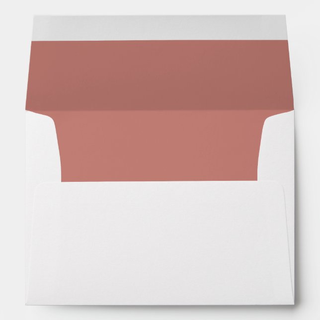 Cinnamon Wedding Elegant Modern Return Address Envelope (Back (Bottom))