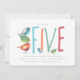 Cinq Anniversaire Cinquième Fête Invitation