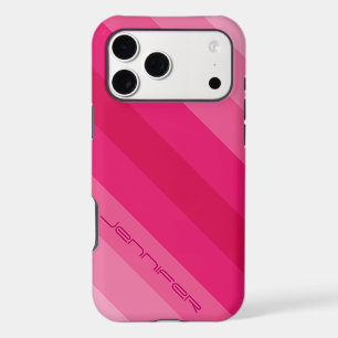 Cinq bandes diagonales roses minimalistes avec nom