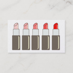 Cinq bâtons à lèvres Carte de visite de maquillage