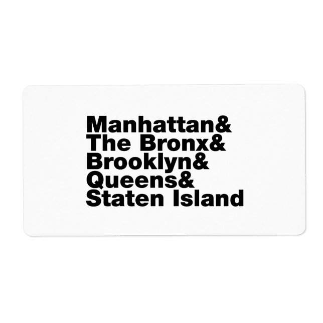 Cinq Boroughs ~ New York (Devant)