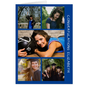 Cinq diplômes photo Collage Carte de félicitations