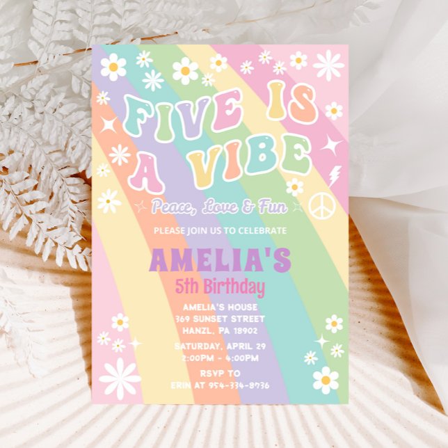 Cinq est une invitation à l'anniversaire de vibe (Créateur téléchargé)