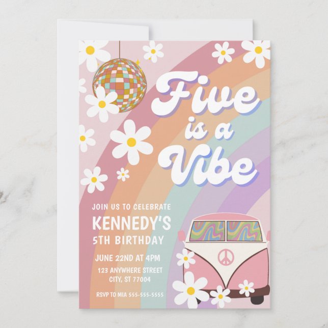 CINQ EST UNE VIBE 5E ANNIVERSAIRE INVITATION SUPER (Devant)