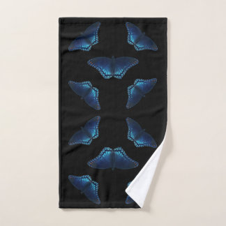 Cinq papillons bleus motif