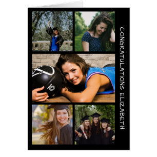 Cinq photo - Collage d'inscription Carte d'anniver