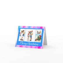 Cinq/Six Photos Neige colorée - Carte pliée 4x6