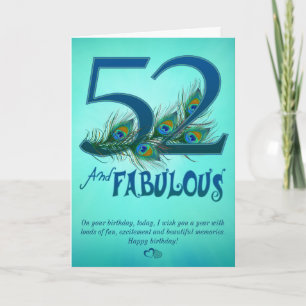 cinquante-deuxième Cartes de modèle d'anniversaire