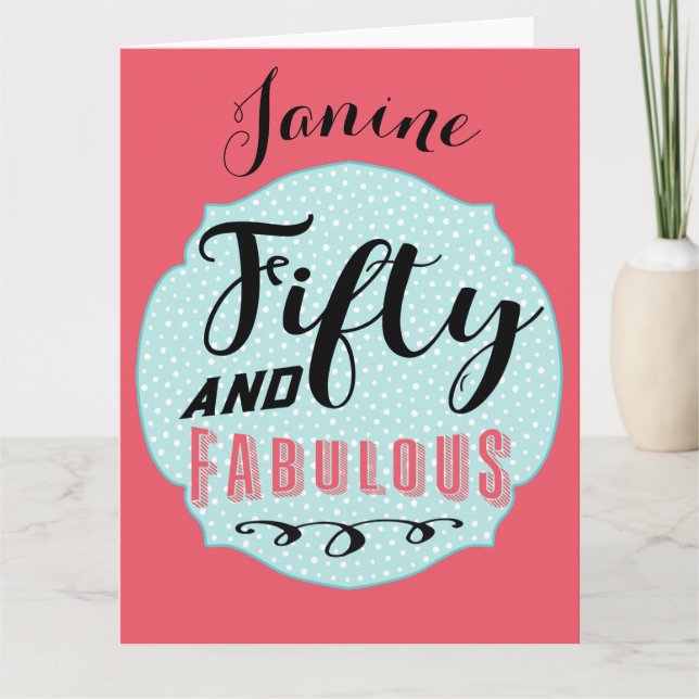 Cinquante et fabuleuse grande carte d'anniversaire (Devant)