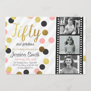Cinquante et invitation fabuleux d'anniversaire de