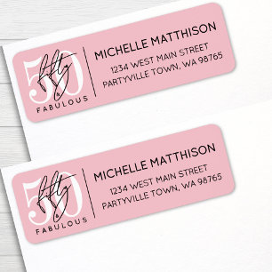Cinquante Fantastique Rose Adresse de Retour pour