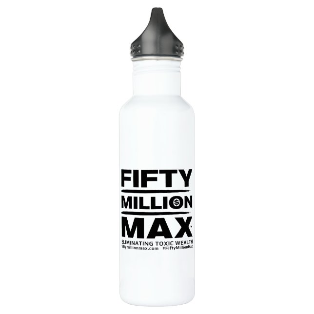 Cinquante Millions Max™ Logo noir Bouteille d'eau  (Gauche)