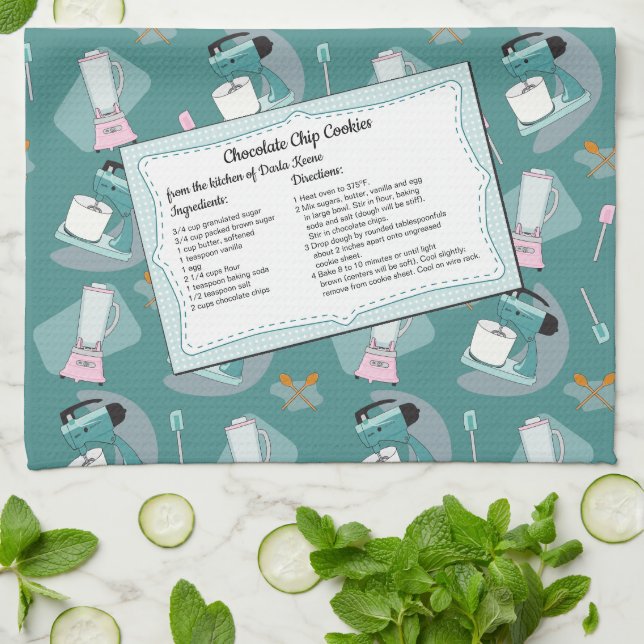 Cinquante nifty - serviette de cuisine avec recett (Plié)