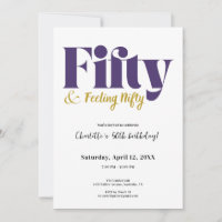 Cinquante & Se Sentant Pimpant Invitation pour 50e