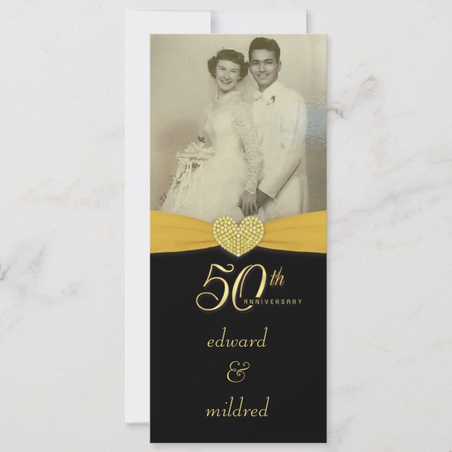 cinquantième anniversaire - invitations élégantes (Devant)