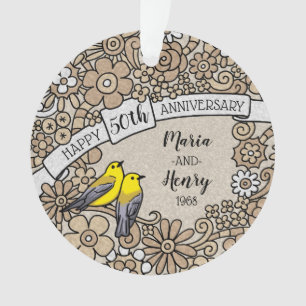 Cinquantième anniversaire personnalisé, oiseaux