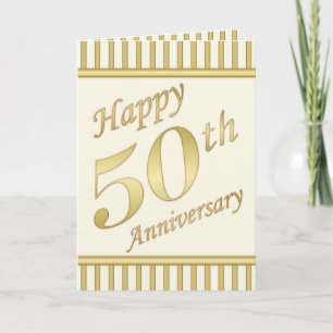 Cinquantième carte heureuse d'or d'anniversaire -